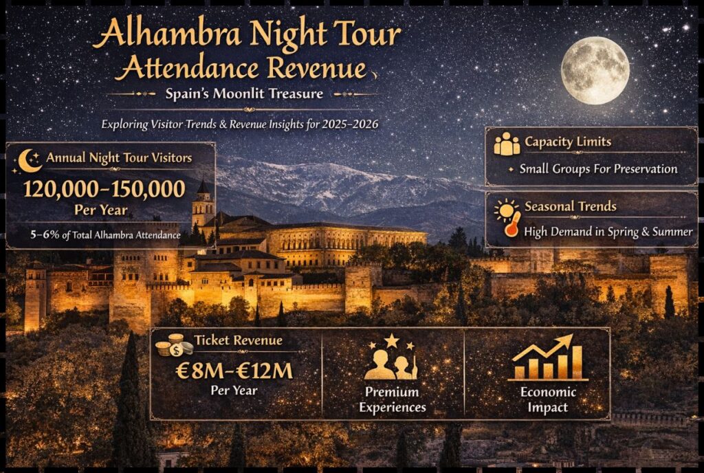 alhambra night tour attendance revenue